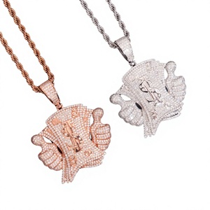 Colgante de Moissanita Iced Out de Plata 925 de KIVORA, Charm de Letra de Plata Esterlina 925, Joyería Hip Hop con Corte Brillante Redondo - Product Image 2