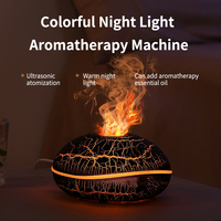 Humidificateur d'air électrique ultrasonique professionnel intelligent, diffuseur d'arômes d'huiles essentielles avec effet flamme et brume volcanique à 360°, alimentation USB