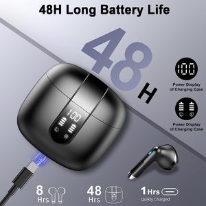 Campione gratuito auricolari Wireless impermeabili auricolari Bluetooth 5.3 cuffie per bassi profondi con auricolari In-ear 4 microfoni - Product Image 4