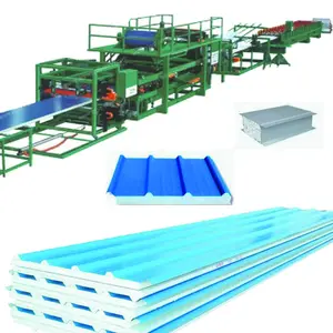 Automatic Double Side Metal EPS Foam and Rock Wool Sandwich Panel Forming Machine Production Line