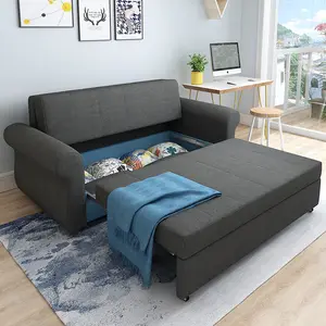 Sofá cama pequeño de látex, multifuncional, doble, tres personas, almacenamiento de tela, sofá cama plegable, doble uso