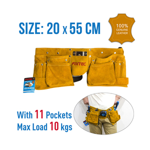 FIXTEC Hot Style Multifunctional <b>Tool</b> Suede Leather Waist <b>Belt</b> Bag With 11 Pockets for Electrician Repair FHTB2055L/FHTB2258L To - Product Image 4