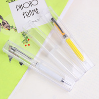 2023 Transparent Vide Rectangle Clair En Plastique Acrylique Stylo Boîte Cadeau Papeterie Stylo À Bille Boîte D'emballage