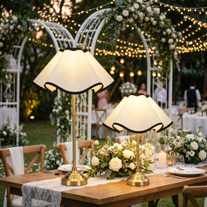 5200mAh <strong>Battery</strong> Operated Table <strong>Lamp</strong> Iron and Fabric Cordless Light for Long Duration Wedding Events - Product Image 2