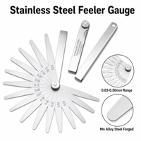 Jeu de 32 jauges d'épaisseur industrielles en acier inoxydable et cuivre, outil pédagogique pour soupapes, plage de mesure 0,04-0,88 mm (0,0015-0,035 mm), OEM