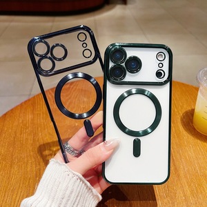 Funda Protectora para Teléfono con Diseño de CD Electrochapado, Transparente, de TPU Suave, Magnética, Anti-Caídas y Resistente a Impactos para iPhone 15 16 17 <span class=keywords><strong>Pro</strong></span> <span class=keywords><strong>Max</strong></span> - Product Image 2