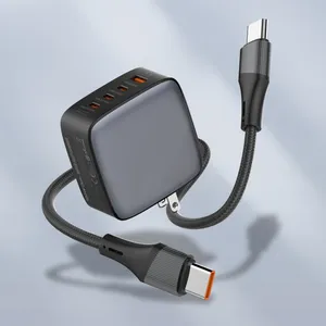 LDNIO Q408 kustom grosir ponsel Micro USB Tipe C 100W Mini pengisian cepat GaN pengisi daya untuk Android macbook pro