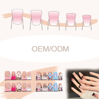 Ongles en acrylique courts en forme d'amande, personnalisés, carrés, effet eau, de luxe 3D, faits à la main, à presser, vente en gros
