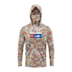 Camisa de Pesca con Capucha de Manga Larga con Protección UV UPF 50 Personalizada para Hombre, Secado Rápido, Transpirable, 100% Poliéster, con Máscara Facial - Product Image 3