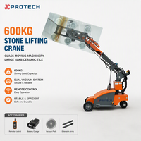 Nouvelle grue de levage de pierres 600 kg pour l'Europe, machine de déplacement de verre, système de double ventouse pour grandes dalles de carrelage céramique, télécommande