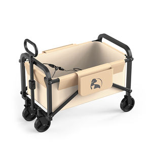 समुद्र तट शिविर के लिए बहुक्रियाशील ढंक स्नान वैगन फोल्डेबल पहियों किराने का सामान के लिए बहुमुखी शॉपिंग कार्ट - Product Image 4