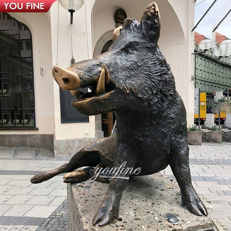 公園のための大きな巨大な真鍮の銅の大きな金属の豚の像ブロンズの