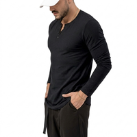 Fabricant OEM, chemise pour homme à manches longues, coupe slim décontractée, coton de haute qualité, t-shirt uni brodé personnalisé, jersey, 7758