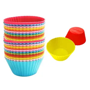 Custom Silicon Bakeware Sets Silicone Cupcake Liners Reusable Baking Cups Nonstick Easy Clean Pastry Muffin Molds Bakeware Sets