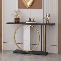 Présentoir de table de table de table de marbre blanc de luxe moderne pour le couloir d'entrée