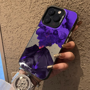 Viola motivo a fiamma Laser con stampa rigida per PC TPU custodia per telefono cellulare per <span class=keywords><strong>Iphone</strong></span> X Xr Xs Max 11 12 13 14 15 16 17 Pro Max Plus - Product Image 3