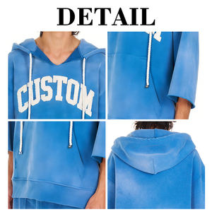 Sudadera con Capucha KingSen de Alta Calidad para Invierno, 100% Algodón, Lavado Ácido, Estilo Stonewashed, Manga Regular, con Cordón Ajustable, Estilo Hip Hop, Bordes sin Rematar - Product Image 6