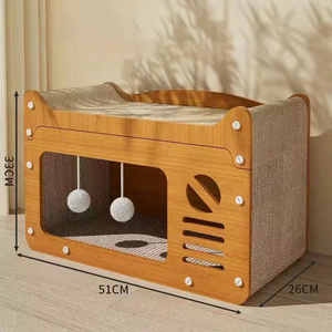 कार्डबोर्ड बिल्ली खरोंच घर और बिस्तर 2-फर्श डिजाइन टिकाऊ खरोंच पोस्ट बिल्लियों और किटन के लिए फर्नीचर क्षति को रोकता है - Product Image 3