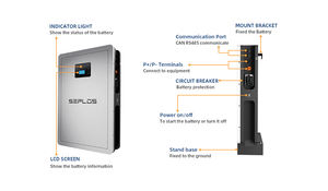 Seplos ODM <span class=keywords><strong>batterie</strong></span> de stockage d'énergie domestique au lithium Lifepo4 à cycle profond rechargeable 48V 200Ah 10KWh 104-L - Product Image 4