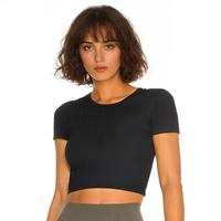 Camiseta Deportiva de Compresión para Mujer, Ajustada, de Nailon y Elastano, con Espalda Descubierta, para Pilates, Ropa Deportiva, Venta al Por Mayor
