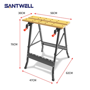 Banc de travail pliable multifonctionnel, table à scier portable avec pinces, poste de travail robuste pour le travail du bois et le bricolage - Product Image 2