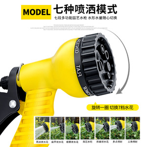 Pistolet d'arrosage de jardin réglable avec buse de pulvérisation pour le lavage de voitures et l'arrosage des fleurs, ensemble de tuyaux haute pression en plastique - Product Image 4