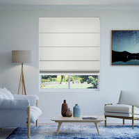 Stores romains motorisés en lin Hunters, protection UV, écologiques, commande intelligente par télécommande/Wi-Fi pour chambre, maison, bureau
