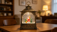 Décoration de Noël, lanterne à eau LED en plastique en forme de renne, alimentée par piles USB, couleur personnalisée pour la maison et l'hôtel