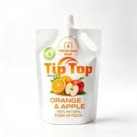 Pochette souple alimentaire avec bec verseur et poignée, sac d'emballage liquide personnalisé pour jus de fruits