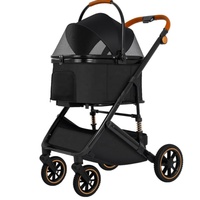 Poussette pour animaux de compagnie avec roues en PU et cadre en acier au carbone SHL