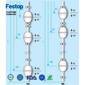 소형 미니 플로트 레벨 스위치, 길이가 짧은 저탱크 오일/디젤 NO NC 레벨 스위치 - Product Image 5