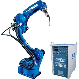 Yaskawa 6 eksenli endüstriyel robotik kol ile OTC kaynakçı makinesi CO2/MAG XD350SII kaynak robotu pozisyoner ile