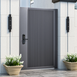Puerta de Jardín Moderna de Aluminio con Listones Verticales, Recubierta con Pintura en Polvo, Puerta de Aluminio para Privacidad en el Patio Trasero - Product Image 3
