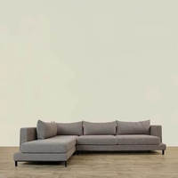 Canapé modulaire 3 places de style moderne avec chaise longue, revêtement en tissu écologique, lit extensible pour salons et appartements