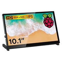 Monitor tampilan luar ruangan layar LCD, Monitor tampilan luar ruangan kapasitif IPS 1024X600 10.1 "untuk Raspberry Pi 4 3 2 Zero B + Model