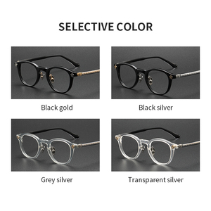 <span class=keywords><strong>Harry</strong></span> Fashion Lunettes de vue en métal anti-lumière bleue Lunettes de vue en métal avec monture polygonale à ressort Lunettes de vue miroir plat - Product Image 5