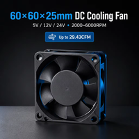 6025 6CM DC Kugellager Axiallüfter 60x60x25mm 5V 12V 24V für Wechselrichter Innenlüfter