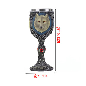 Tùy Chỉnh Thanh Lịch Wolf <span class=keywords><strong>Skull</strong></span> Cốc Nhựa Thép Không Gỉ Lót Đứng Cốc Cá Nhân Bộ Đồ Ăn Nhà Trang Trí Rượu Vang Cốc - Product Image 5