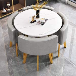 Ensemble de table à manger en métal de luxe pour réception de restaurant avec 4 chaises à vendre, vente en gros d'usine - Product Image 3