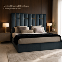 Meubles de chambre à coucher de haute qualité, cadre de lit moderne, tête de lit haute, lit Double Queen Design en bois massif, offre spéciale