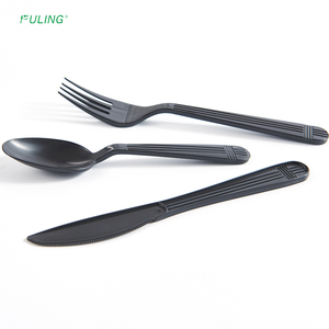FULING Disposable Heavy Weight PP Plastic Cutlery Set 4 In 1 Fork Knife Spoon And Napkin