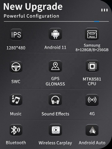 Radio para Auto con Pantalla Táctil Capacitiva de 8.8" Android 12 para Audi <span class=keywords><strong>A4</strong></span> B8 2009-2016, con GPS para Manos Libres, CarPlay y 1DIN Integrado - Product Image 3