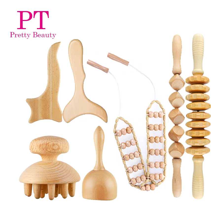 Maderotherapy Wooden Therapy Massage Tools Wooden Roller Stick Set Body Massager Products