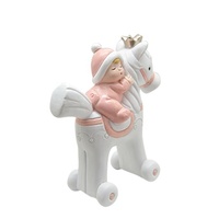 Ttlife — décoration en polyrésine, accessoire pour bébé avec cheval à bascule de couleur rose