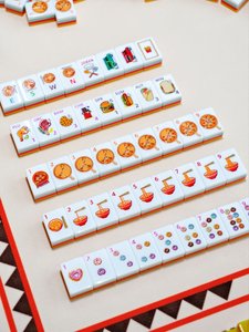 Juego de 160 Fichas de Mahjong Americanas Antideslizantes Personalizables y a la Moda con Estilo Foodie de Instagram, con Tapete, Soporte y Caja de Acrílico de 4 Niveles - Product Image 6