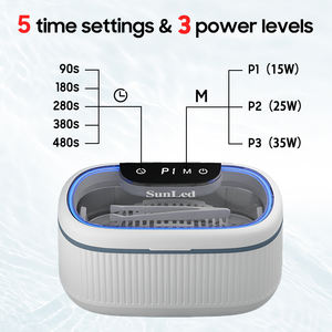 Appareil de nettoyage à ultrasons portable, mini <span class=keywords><strong>nettoyeur</strong></span> ultrasonique avec bain en acier inoxydable 304 pour le nettoyage des lunettes, des montres et des bijoux - Product Image 2