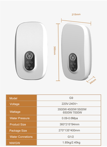 7KW 220V <span class=keywords><strong>chauffe</strong></span>-<span class=keywords><strong>eau</strong></span> électrique instantané sans réservoir contrôle du <span class=keywords><strong>Thermostat</strong></span> à économie d'énergie pour la maison cuisine salle de bain douche évier - Product Image 2