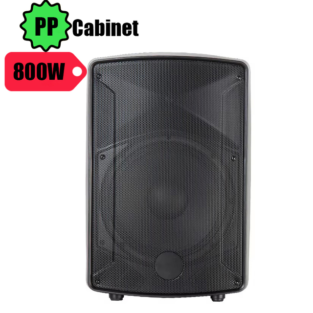 15" Lightweight Passive Speaker - 400W RMS, 121dB Max SPL, Durable PP Cabinet for Live Performances & Outdoor Events