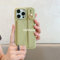 Lichicase personnalisé en cuir PU coloré couverture arrière pour vivo X300 X300 Pro bracelet béquille coque de téléphone