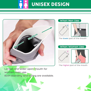 Xách tay tùy chỉnh dùng một lần 700ml khẩn cấp cắm trại tiết niệu <span class=keywords><strong>PEE</strong></span> túi nhà vệ sinh du lịch nước tiểu Túi - Product Image 3